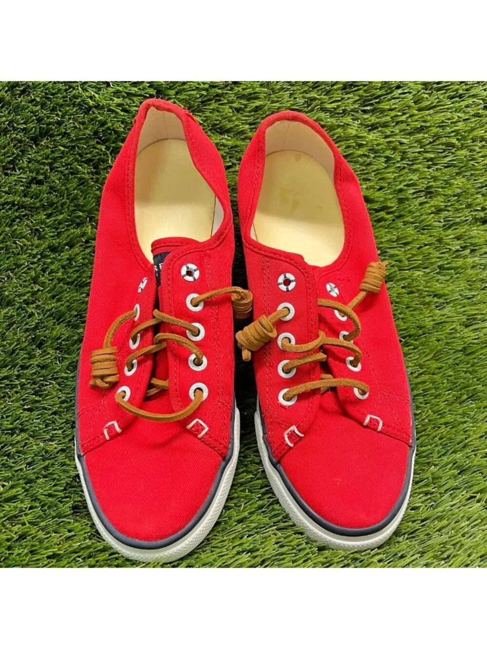 Sperry Top-Sider Seacoast Womens Size 8.5 Red Athletic Slip-On Shoes Sneakers